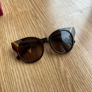 Salvatore Ferragamo SF883SA 208 Dark Brown Round Sunglasses